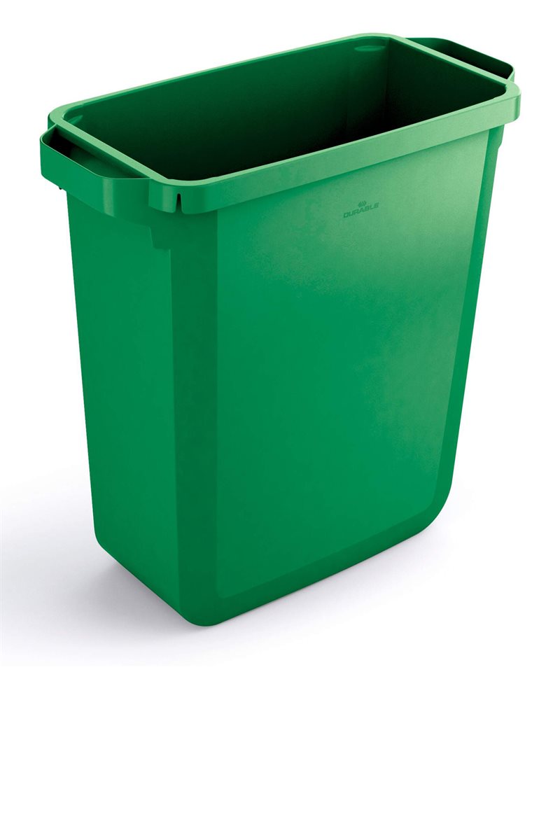 Källsorteringstunna, 100% återvinningsbar plast - 60 liter, grön