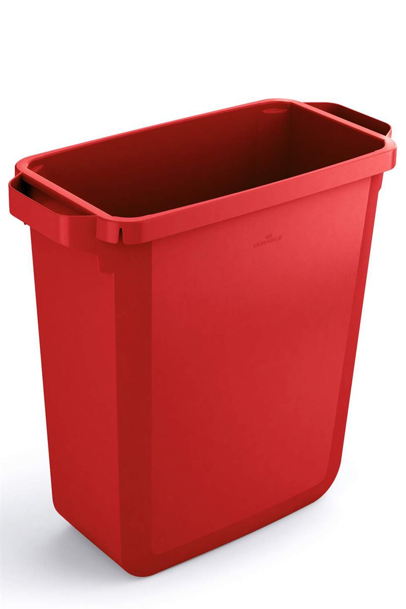 Källsorteringstunna, 100% återvinningsbar plast - 60 liter, röd