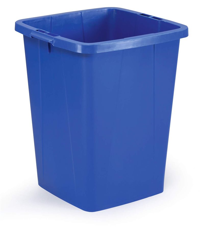 Källsorteringstunna, 100% återvinningsbar plast  - 90 liter, blå