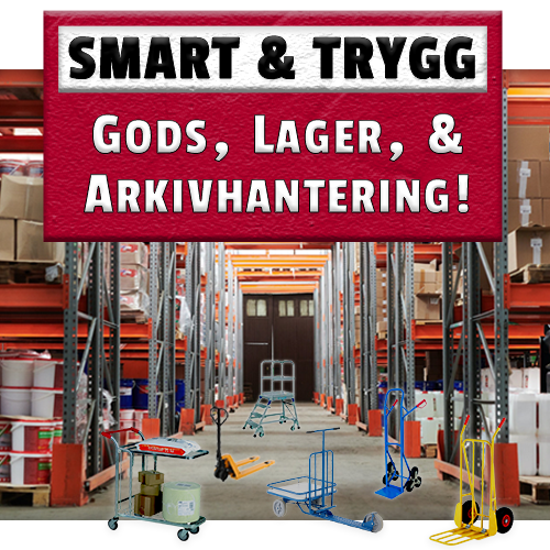 Här kan ni hitta prisvärda produkter av högsta kvalité för Smart & Trygg hantering av Gods-, Arkiv- & Lagermaterial. Välkommen in!