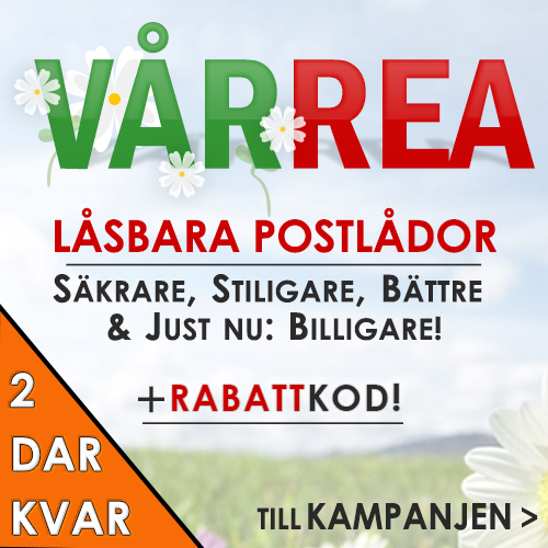 Säkra upp din post, Stoppa identitetsstölder, & Snygga till din Brevlåda till REA-pris, eller använd rabattkod till annat. Vår-REAn slutar på onsdag den 31/5, kl 23.59.
