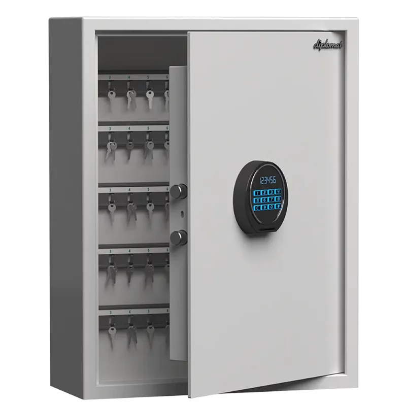 Mycket kraftigt djupt nyckelskåp för hundra nycklar med elkodlås