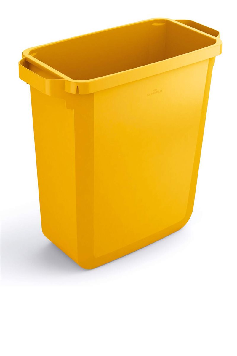Källsorteringstunna, 100% återvinningsbar plast - 60 liter, gul