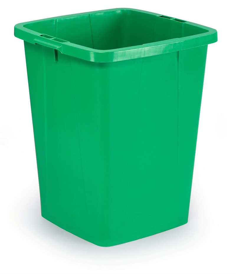 Källsorteringstunna, 100% återvinningsbar plast - 90 liter, grön