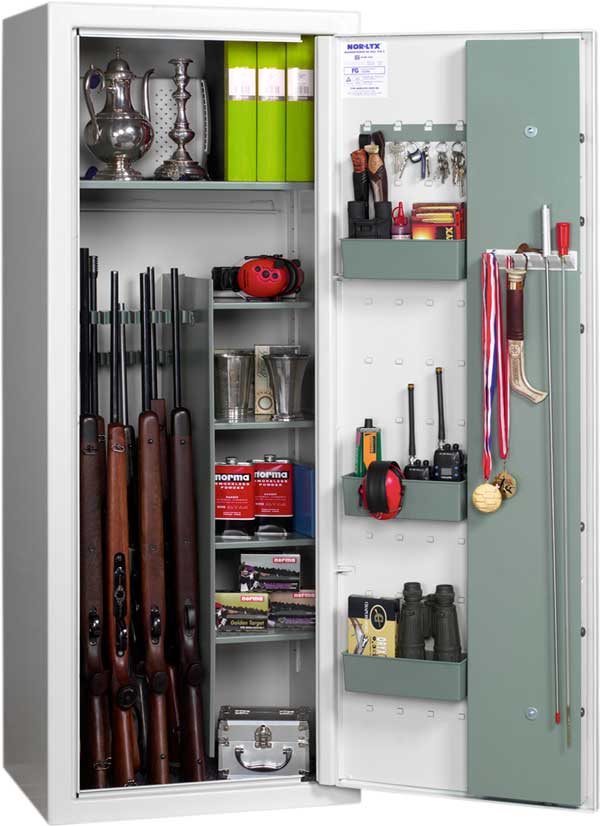 Nor-Lyx Stora Vapenskåp HL2000 med nyckellåsning för 10-20vapen