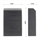 Dark grey wall-mounted deposit cabinet, two drawer compartments, front and side view with dimensions 250×380×115 mm.