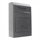 Grey wall-mounted deposit cabinet with mail slot and locked flap, studio background.