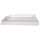 White rectangular bottom tray with raised edges, photographed from a slight overhead angle.