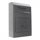 Grey wall-mounted deposit cabinet with mail slot and locked flap, studio background.