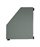 Grey-green metal shelf insert with a slanted front, viewed from the top.