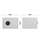 Light grey valuables cabinet, front and side view, with digital code lock, 400x280 mm.