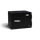 Black safe with a key lock and a silver-coloured handle, door closed.