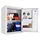 White security cabinet with open door, containing bags, headphones, keys and documents on shelves.